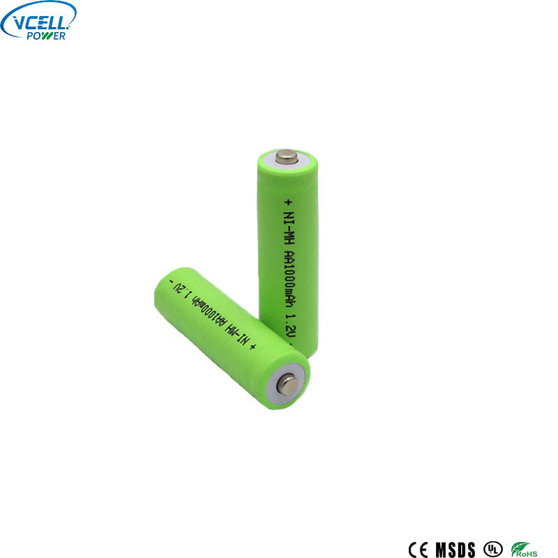 1.2V 1000mAh 単三形ニッケル水素充電式バッテリー