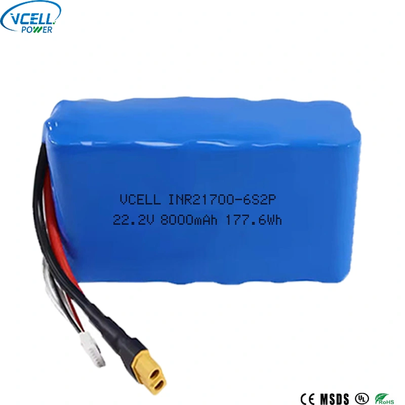 22.2V 8000mAh 21700 リチウムイオン電池