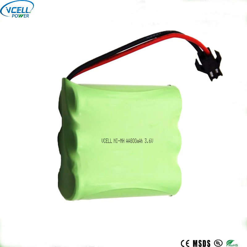 3.6V 単三 800mAh ニッケル水素電池パック