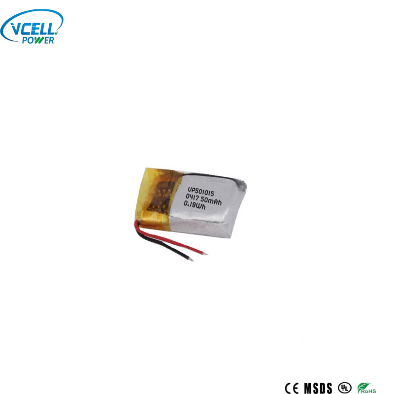 3.7V 501015 50mAh ミニ リチウム ポリマー バッテリー