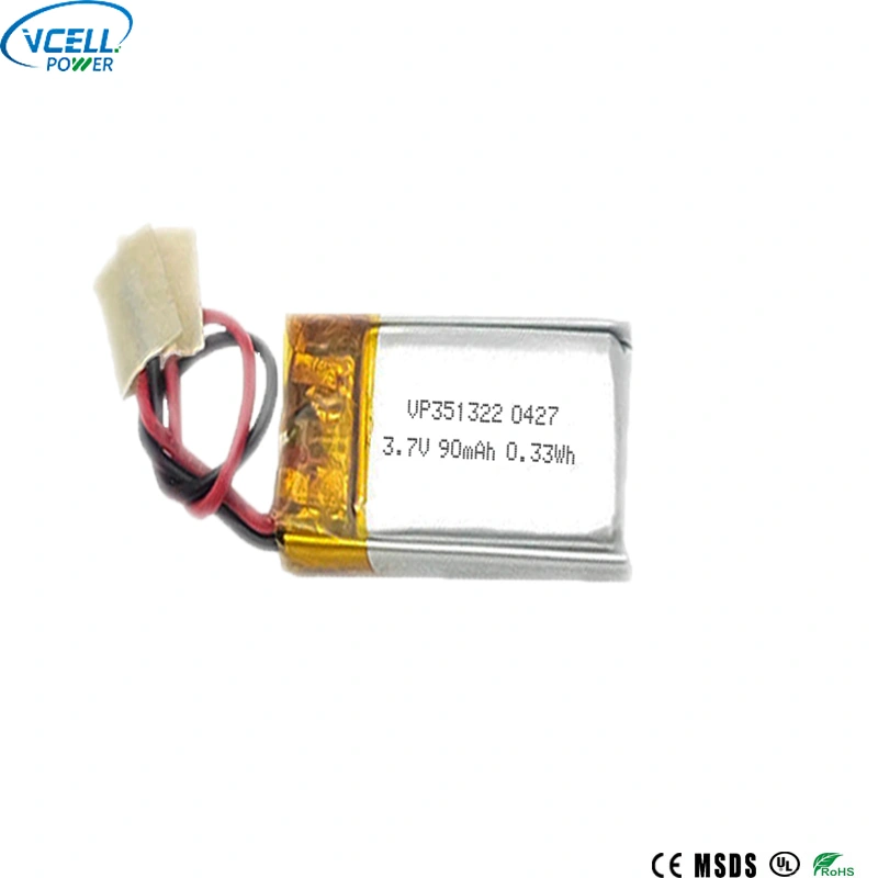 351322 3.7V 90mAh 充電式 LiPO バッテリー