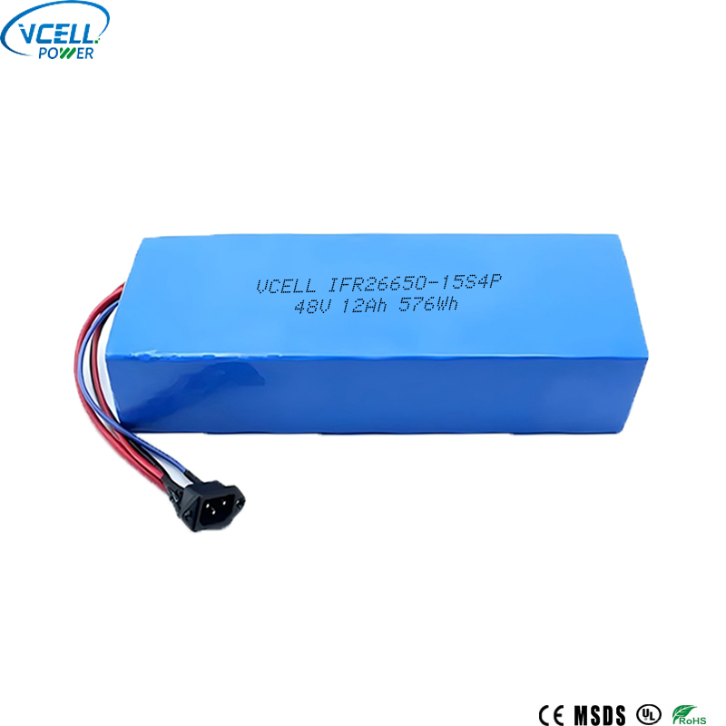 48V 12Ah 26650 電動自転車 LiFePO4 バッテリー パック