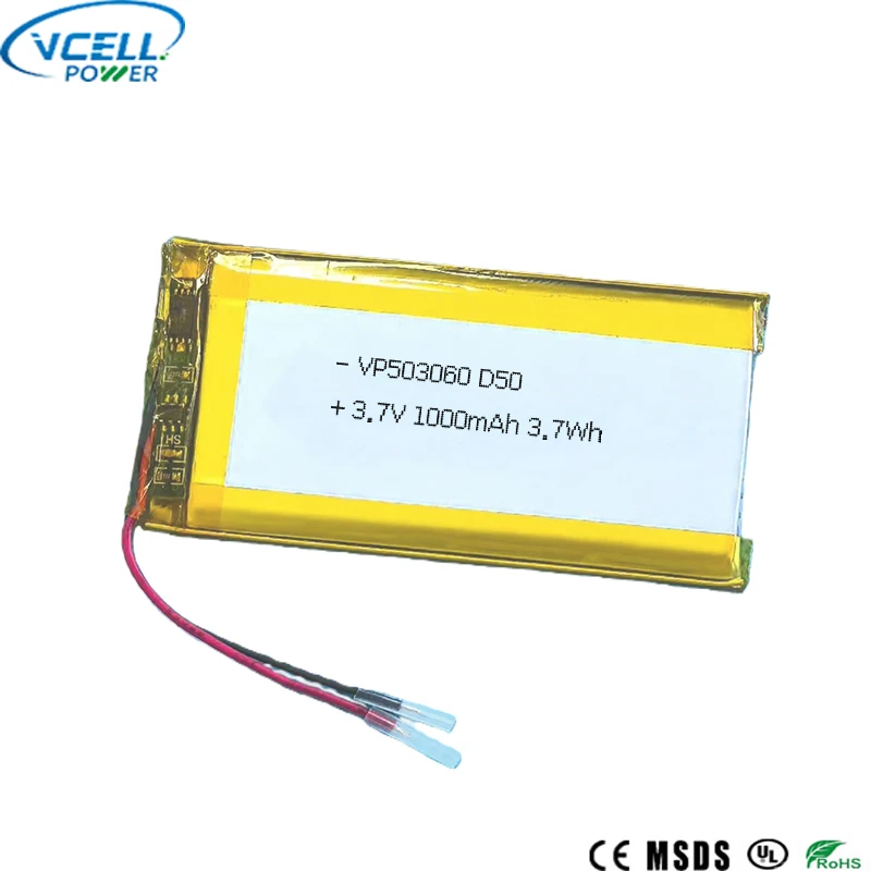 503060 3.7V 1000mAh 3.7Wh リチウムポリマー電池