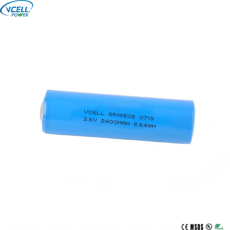 ER14505 3.6V 2400mAh 単三形リチウム SOCL2 バッテリー